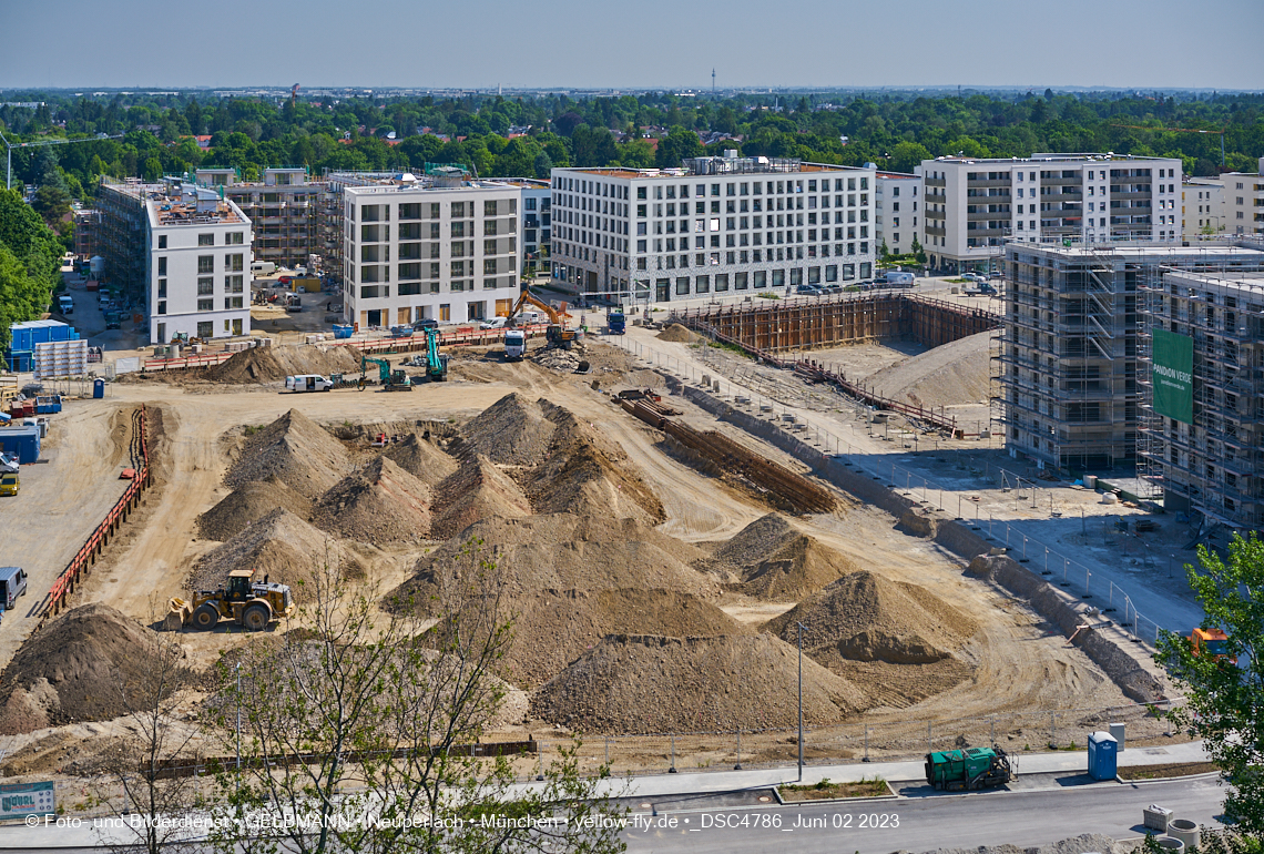 02.06.2023 - aktuelle Fotos von der Baustelle Alexisquartier in Neuperlach in München